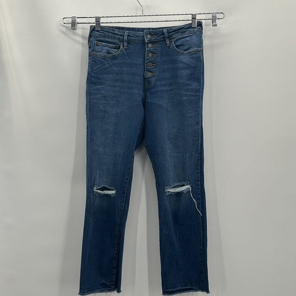 True Religion Starr High Rise Cropped Straight Jeans Women’s 29 (29/27) Distress - Picture 2 of 13